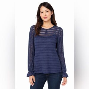 01 MK Crochet Long Sleeve Top